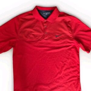 Nike Golf Dri-Fit Men’s Polo Shirt Red Short Sleeve Performance Activewear Med